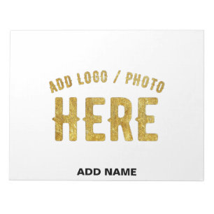 STYLISH MODERN CUSTOMIZABLE WHITE VERIFIED BRANDED NOTEPAD