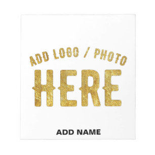 STYLISH MODERN CUSTOMIZABLE WHITE VERIFIED BRANDED NOTEPAD