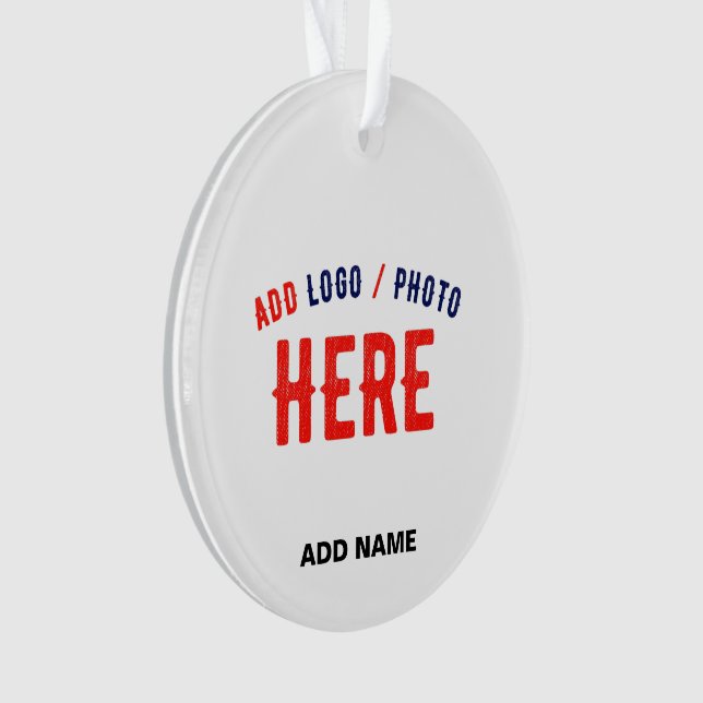 STYLISH MODERN CUSTOMIZABLE WHITE VERIFIED BRANDED ORNAMENT (Front)