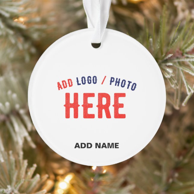 STYLISH MODERN CUSTOMIZABLE WHITE VERIFIED BRANDED ORNAMENT (Tree)