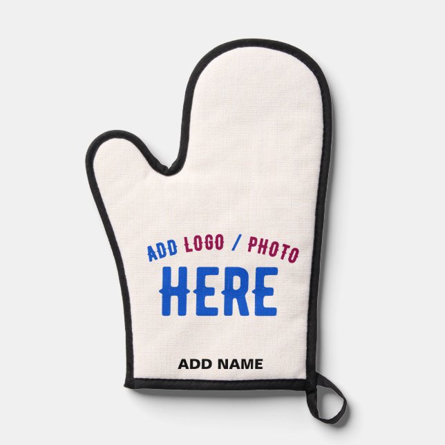 STYLISH MODERN CUSTOMIZABLE WHITE VERIFIED BRANDED OVEN MITT (Front)