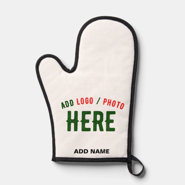 STYLISH MODERN CUSTOMIZABLE WHITE VERIFIED BRANDED OVEN MITT (Front)
