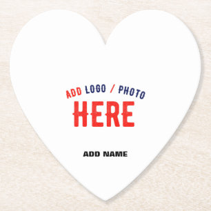 STYLISH MODERN CUSTOMIZABLE WHITE VERIFIED BRANDED PAPER COASTER