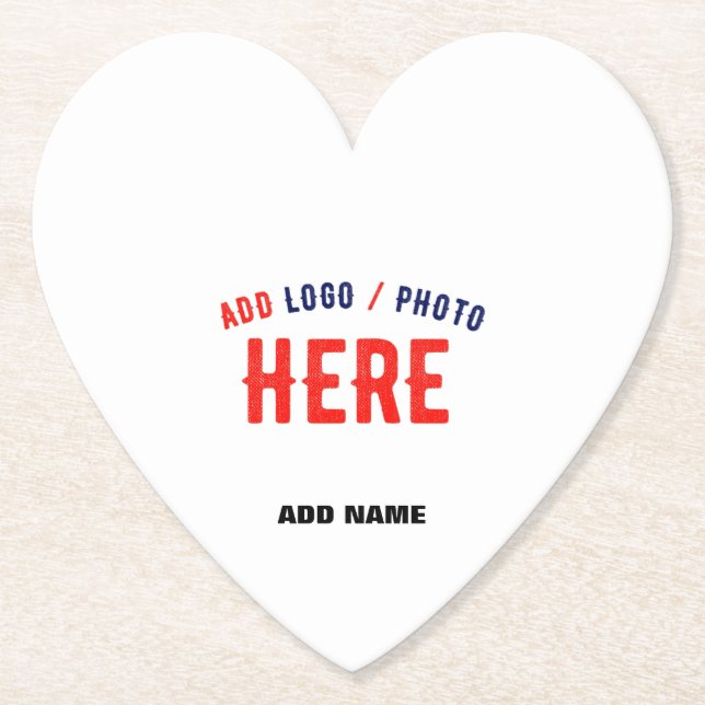 STYLISH MODERN CUSTOMIZABLE WHITE VERIFIED BRANDED PAPER COASTER (Front)