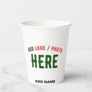 STYLISH MODERN CUSTOMIZABLE WHITE VERIFIED BRANDED PAPER CUPS
