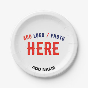 STYLISH MODERN CUSTOMIZABLE WHITE VERIFIED BRANDED PAPER PLATE