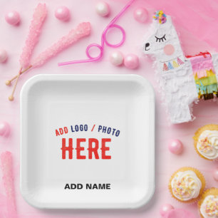 STYLISH MODERN CUSTOMIZABLE WHITE VERIFIED BRANDED PAPER PLATE