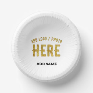 STYLISH MODERN CUSTOMIZABLE WHITE VERIFIED BRANDED PAPER PLATE
