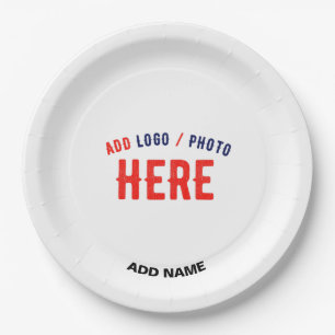 STYLISH MODERN CUSTOMIZABLE WHITE VERIFIED BRANDED PAPER PLATE