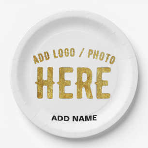 STYLISH MODERN CUSTOMIZABLE WHITE VERIFIED BRANDED PAPER PLATE