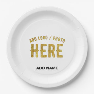 STYLISH MODERN CUSTOMIZABLE WHITE VERIFIED BRANDED PAPER PLATE