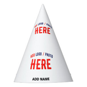 STYLISH MODERN CUSTOMIZABLE WHITE VERIFIED BRANDED PARTY HAT