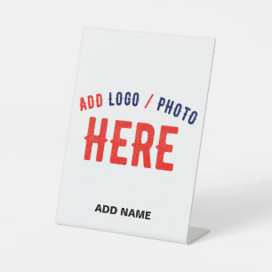 STYLISH MODERN CUSTOMIZABLE WHITE VERIFIED BRANDED PEDESTAL SIGN