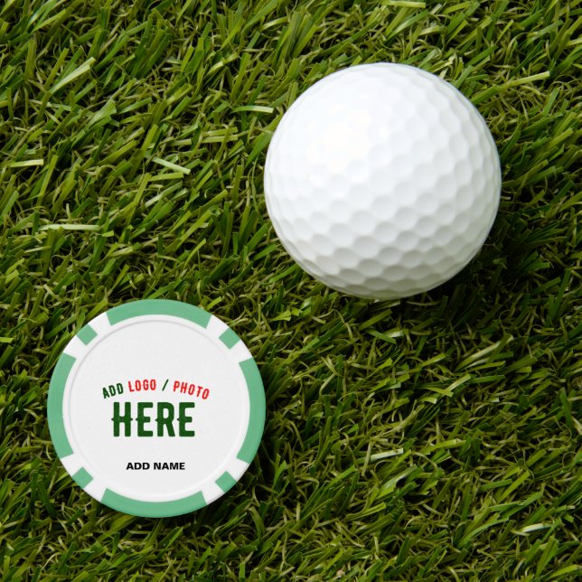 STYLISH MODERN CUSTOMIZABLE WHITE VERIFIED BRANDED POKER CHIPS (Golf Ball Marker)