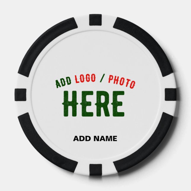 STYLISH MODERN CUSTOMIZABLE WHITE VERIFIED BRANDED POKER CHIPS (Front)