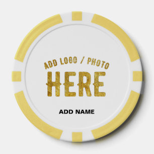 STYLISH MODERN CUSTOMIZABLE WHITE VERIFIED BRANDED POKER CHIPS