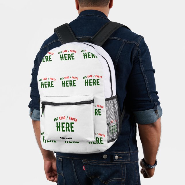 STYLISH MODERN CUSTOMIZABLE WHITE VERIFIED BRANDED PRINTED BACKPACK (Insitu (Model))