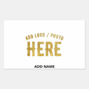 STYLISH MODERN CUSTOMIZABLE WHITE VERIFIED BRANDED RECTANGULAR STICKER