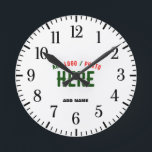 STYLISH MODERN CUSTOMIZABLE WHITE VERIFIED BRANDED ROUND CLOCK<br><div class="desc">THIS IS A DESIGN FITTING FOR EVERYONE.YOU CAN CHANGE, RESIZE OR ADD LOGO, PHOTO, TEXT AND COLOURS THE WAY YOU LIKE.THANK YOU.</div>