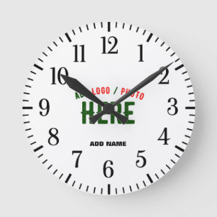 STYLISH MODERN CUSTOMIZABLE WHITE VERIFIED BRANDED ROUND CLOCK