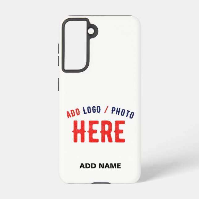 STYLISH MODERN CUSTOMIZABLE WHITE VERIFIED BRANDED SAMSUNG GALAXY S21 CASE (Back)