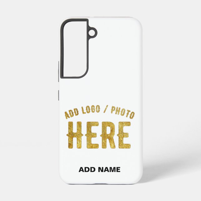 STYLISH MODERN CUSTOMIZABLE WHITE VERIFIED BRANDED SAMSUNG GALAXY S22 CASE (Back)