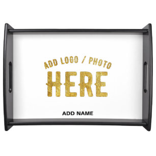STYLISH MODERN CUSTOMIZABLE WHITE VERIFIED BRANDED SERVING TRAY