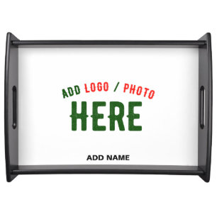 STYLISH MODERN CUSTOMIZABLE WHITE VERIFIED BRANDED SERVING TRAY