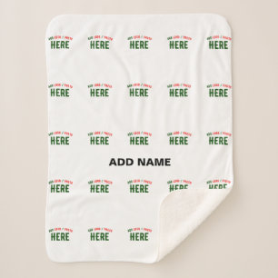 STYLISH MODERN CUSTOMIZABLE WHITE VERIFIED BRANDED SHERPA BLANKET