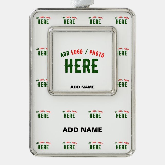 STYLISH MODERN CUSTOMIZABLE WHITE VERIFIED BRANDED SILVER PLATED FRAMED ORNAMENT (Front)