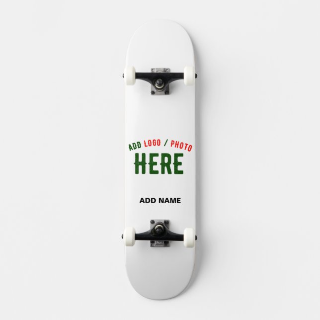 STYLISH MODERN CUSTOMIZABLE WHITE VERIFIED BRANDED SKATEBOARD (Front)