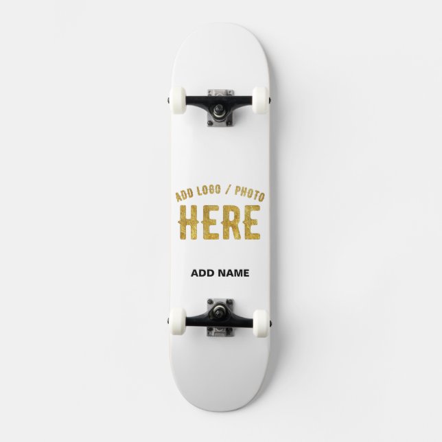 STYLISH MODERN CUSTOMIZABLE WHITE VERIFIED BRANDED SKATEBOARD (Front)