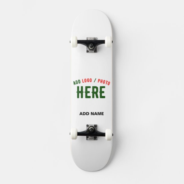 STYLISH MODERN CUSTOMIZABLE WHITE VERIFIED BRANDED SKATEBOARD (Front)