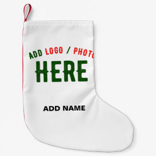STYLISH MODERN CUSTOMIZABLE WHITE VERIFIED BRANDED SMALL CHRISTMAS STOCKING