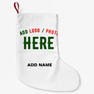 STYLISH MODERN CUSTOMIZABLE WHITE VERIFIED BRANDED SMALL CHRISTMAS STOCKING