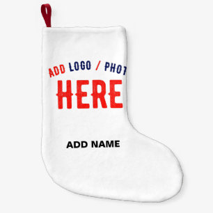 STYLISH MODERN CUSTOMIZABLE WHITE VERIFIED BRANDED SMALL CHRISTMAS STOCKING