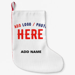 STYLISH MODERN CUSTOMIZABLE WHITE VERIFIED BRANDED SMALL CHRISTMAS STOCKING