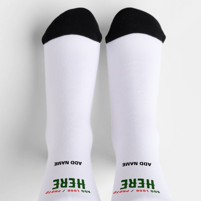 STYLISH MODERN CUSTOMIZABLE WHITE VERIFIED BRANDED SOCKS (Top)