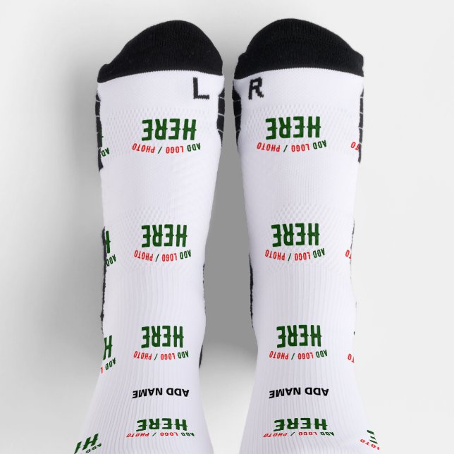 STYLISH MODERN CUSTOMIZABLE WHITE VERIFIED BRANDED SOCKS (Top)