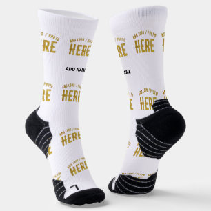 STYLISH MODERN CUSTOMIZABLE WHITE VERIFIED BRANDED SOCKS