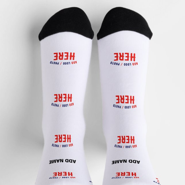STYLISH MODERN CUSTOMIZABLE WHITE VERIFIED BRANDED SOCKS (Top)