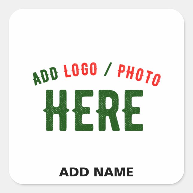 STYLISH MODERN CUSTOMIZABLE WHITE VERIFIED BRANDED SQUARE STICKER (Front)