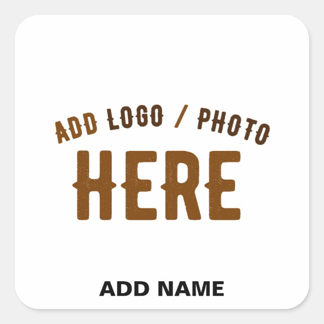 STYLISH MODERN CUSTOMIZABLE WHITE VERIFIED BRANDED SQUARE STICKER (Front)