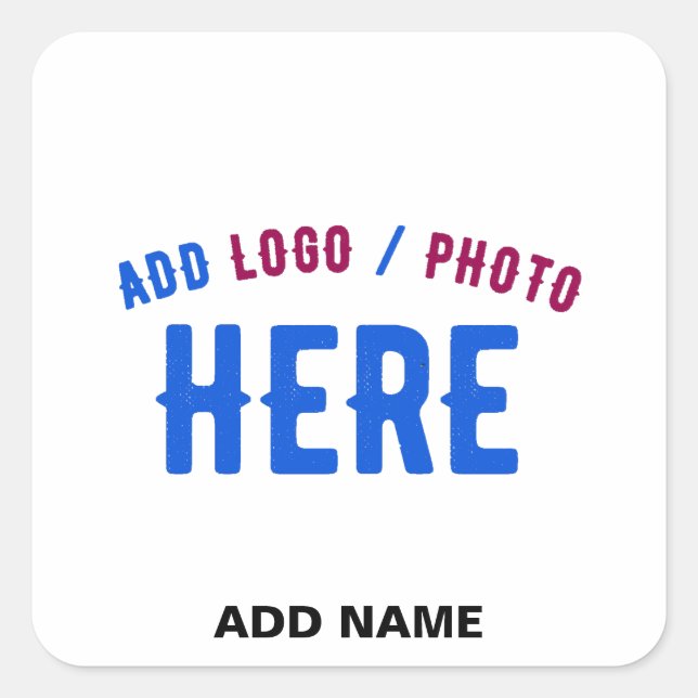 STYLISH MODERN CUSTOMIZABLE WHITE VERIFIED BRANDED SQUARE STICKER (Front)