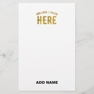 STYLISH MODERN CUSTOMIZABLE WHITE VERIFIED BRANDED STATIONERY