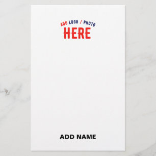 STYLISH MODERN CUSTOMIZABLE WHITE VERIFIED BRANDED STATIONERY