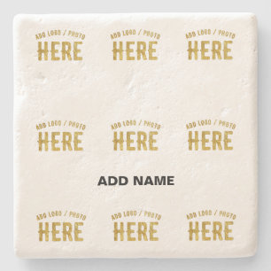 STYLISH MODERN CUSTOMIZABLE WHITE VERIFIED BRANDED STONE COASTER