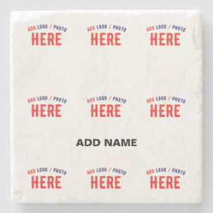 STYLISH MODERN CUSTOMIZABLE WHITE VERIFIED BRANDED STONE COASTER