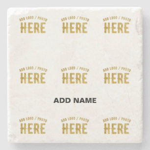 STYLISH MODERN CUSTOMIZABLE WHITE VERIFIED BRANDED STONE COASTER