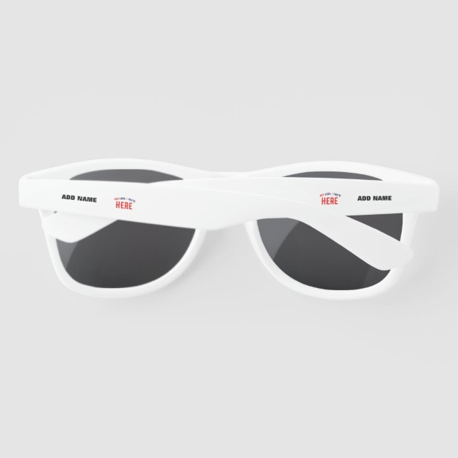 STYLISH MODERN CUSTOMIZABLE WHITE VERIFIED BRANDED SUNGLASSES (Back)